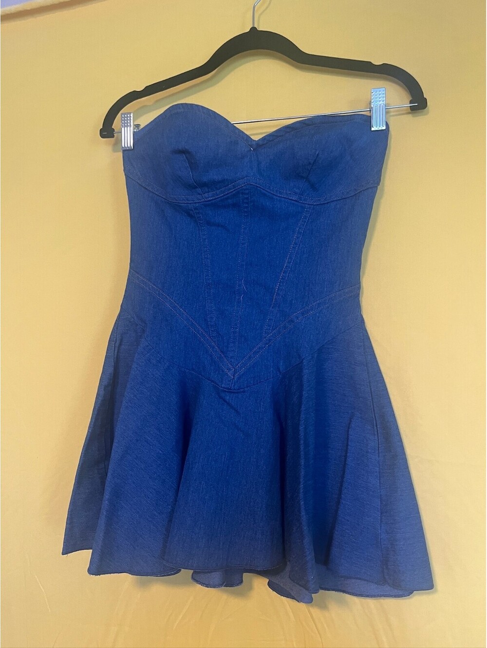Blue Strapless Skater Dress